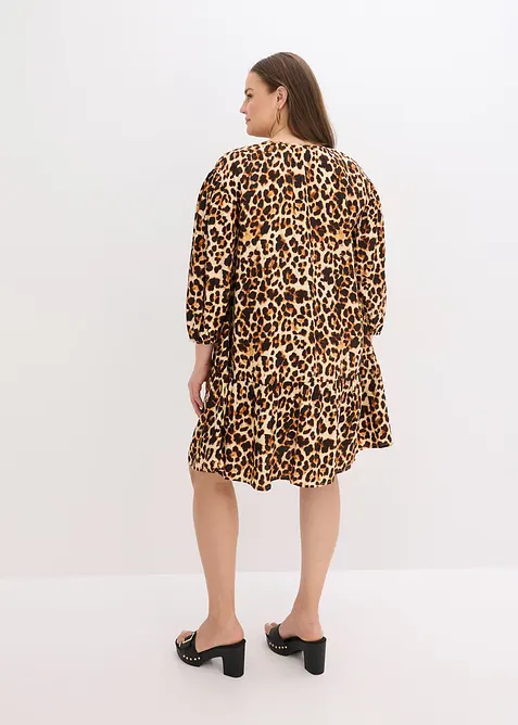 Tunikakjole med print av strukturert krepp, bonprix