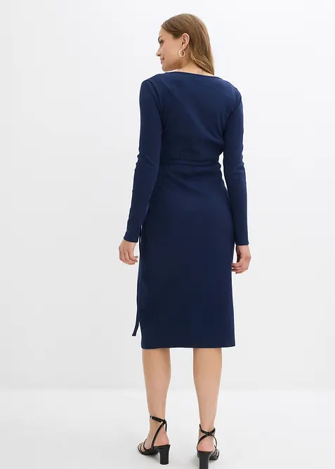 Mammakjole av ribbet materiale av økologisk bomull i omslagsmodell, for svangerskapet og tiden etterpå, bonprix