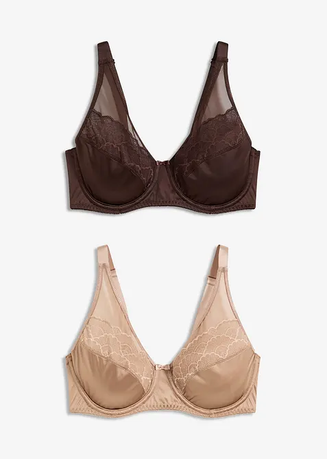 Bøyle-BH med glanseffekt (2-pack), bonprix