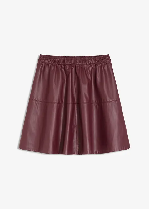 Kort skjørt i imitert skinn, bonprix