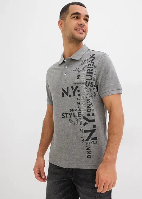 Piké-poloskjorte i ren bomull, Slim Fit, kortermet, bonprix