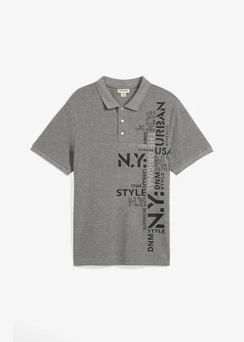 Piké-poloskjorte i ren bomull, Slim Fit, kortermet, bonprix