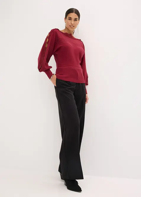 Finstrikket genser i lett viskosemiks, bonprix