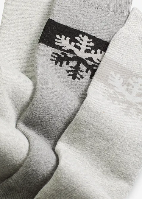 Termoknestrømper med myk frotté på innsiden og økologisk bomull (3-pack), bonprix