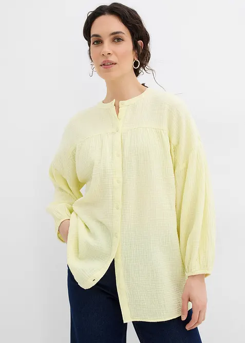 Oversized bluse i musselin, bonprix