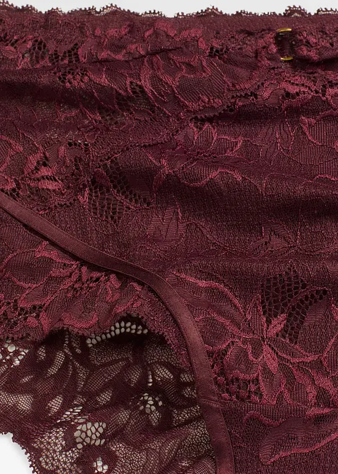 Truse i delikat blondemateriale med h&oslash;y midje, bonprix