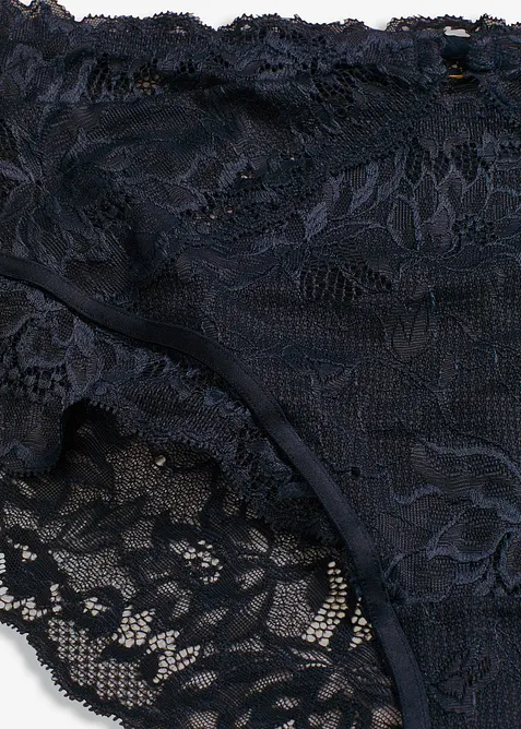 Truse i delikat blondemateriale med h&oslash;y midje, bonprix