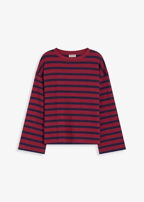 Stripemønstret topp i økologisk bomull, bonprix