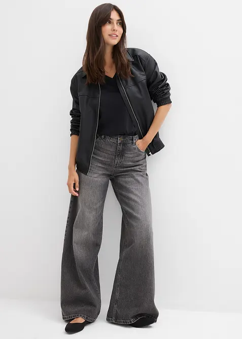 Wide Leg-jeans Mid Waist, bonprix