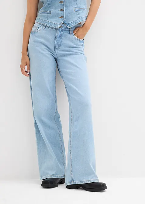 Wide leg-jeans, Mid Waist, bonprix