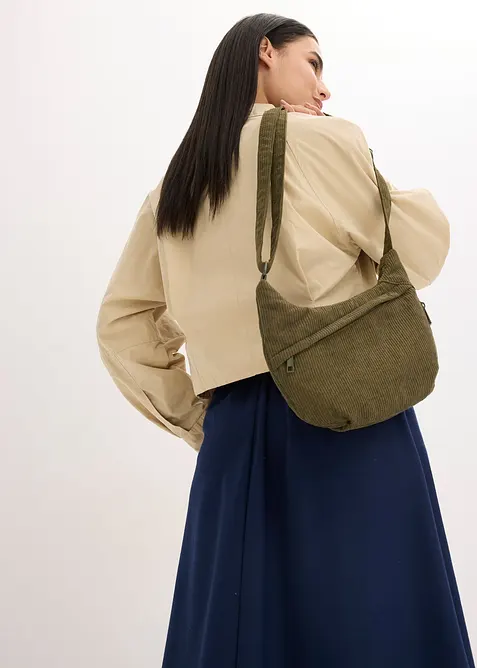 Skulderveske i kordfl&oslash;yel, bonprix