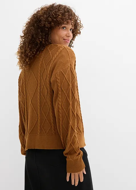 Cardigan med knyting, bonprix