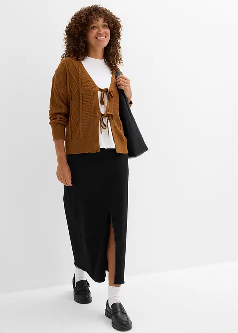 Cardigan med knyting, bonprix