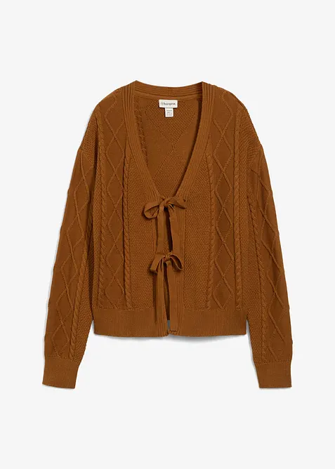Cardigan med knyting, bonprix