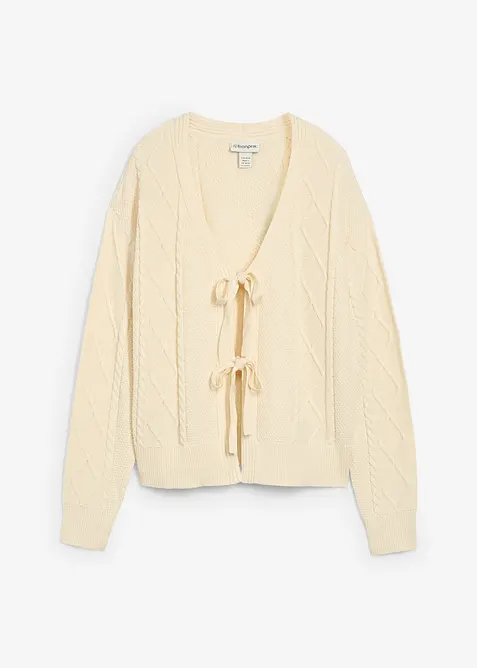 Cardigan med knyting, bonprix