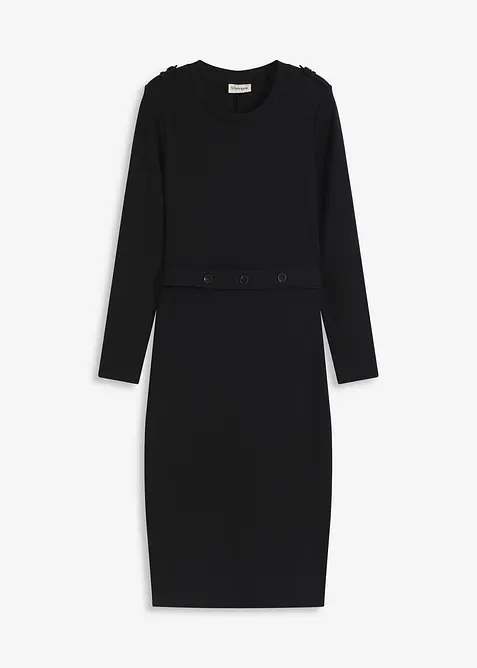 Midikjole i bomull med elastan, bonprix