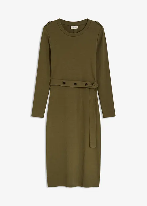 Midikjole i bomull med elastan, bonprix