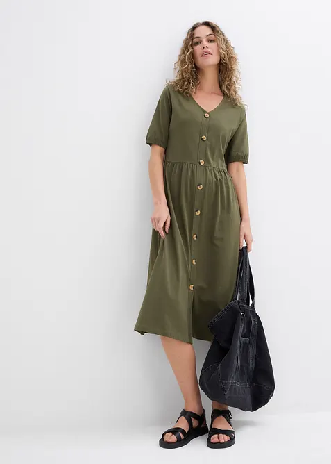 Midikjole i 100% bomull, bonprix