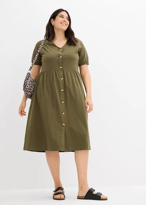 Midikjole i 100% bomull, bonprix