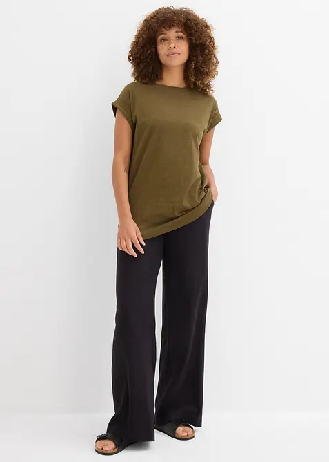 Lang topp av 100% økologisk bomull (2-pack), bonprix