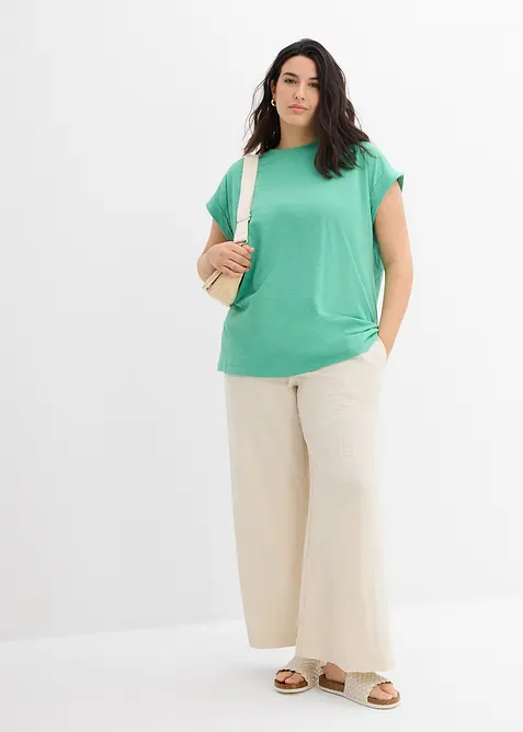 Lang topp av 100% økologisk bomull (2-pack), bonprix