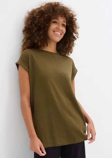 Lang topp av 100% økologisk bomull (2-pack), bonprix