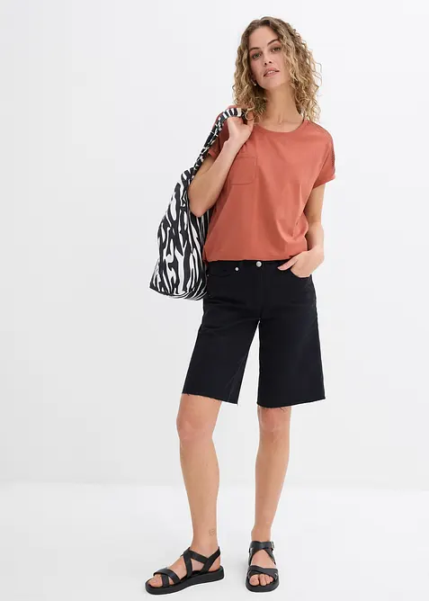 Ledig topp med blonder, bonprix