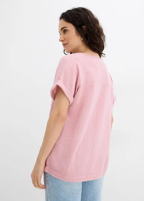 Kortermet bluse i musselin, bonprix
