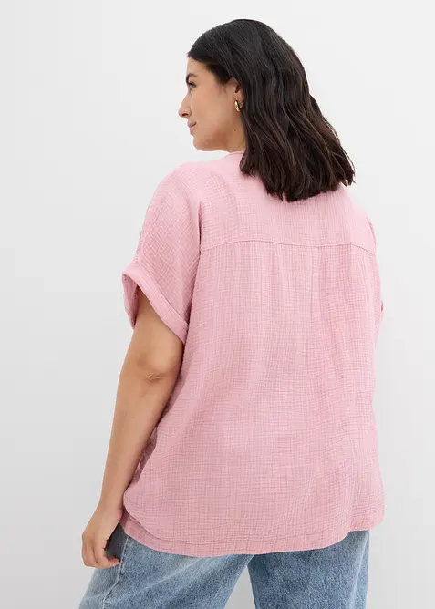 Kortermet bluse i musselin, bonprix