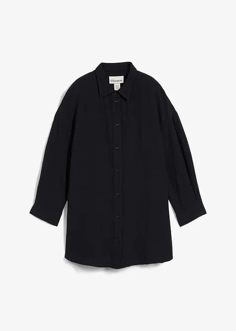 Skjortebluse i musselin, bonprix