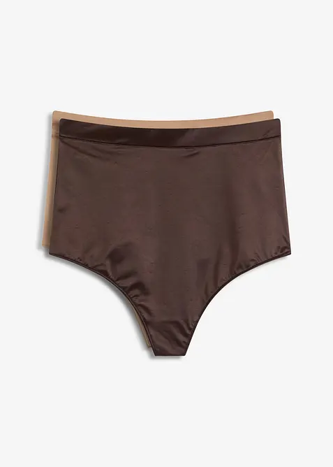 Shape-stringtruse i materiale med glans, lett formende (2-pack), bonprix