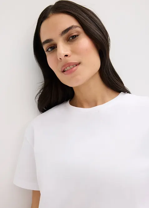 Kort pyjamas med vevd shorts, bonprix