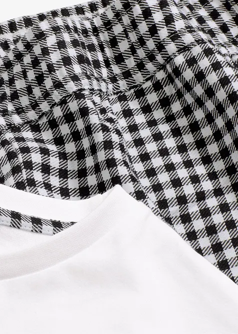 Kort pyjamas med vevd shorts, bonprix