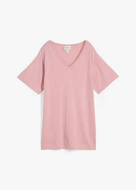 Finstrikket topp med lin, bonprix