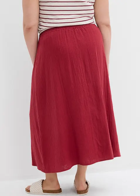 Maxiskjørt i musselin, bonprix