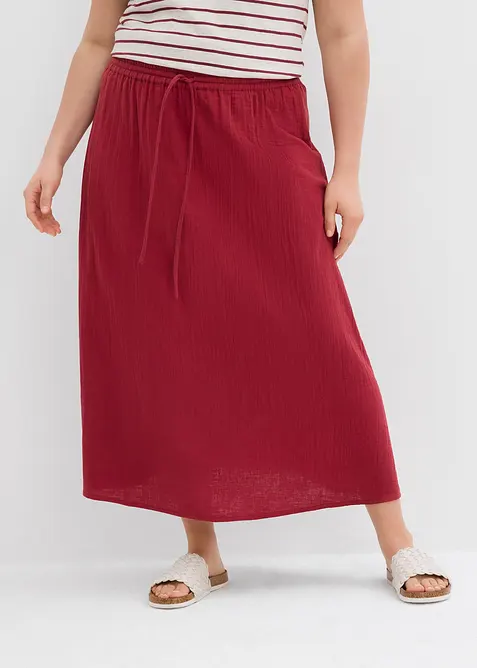 Maxiskjørt i musselin, bonprix