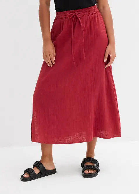 Maxiskjørt i musselin, bonprix