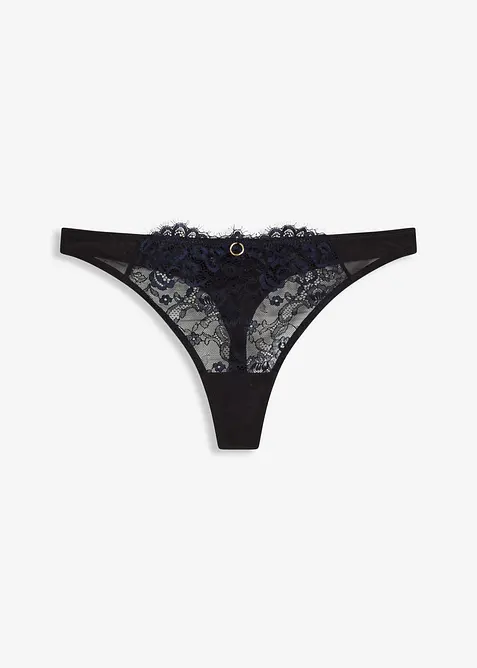 Stringtruse i delikat Eyelash-blondemateriale, bonprix