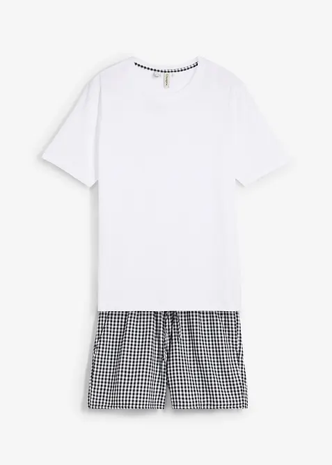 Kort pyjamas i 100% bomull med korte ermer, bonprix