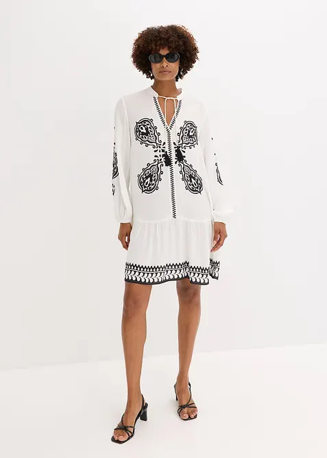 Tunikakjole i strukturert viskose, bonprix