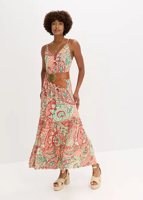 Jerseykjole med stropper av myk viskosemiks, bonprix