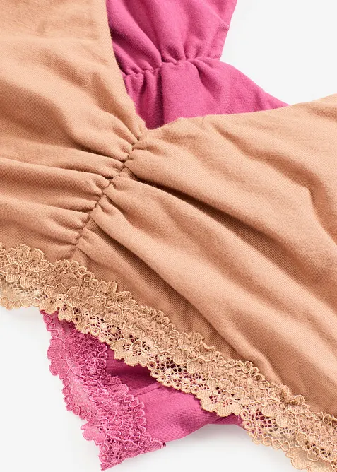Bralette med bomull og blonde (2-pack), bonprix
