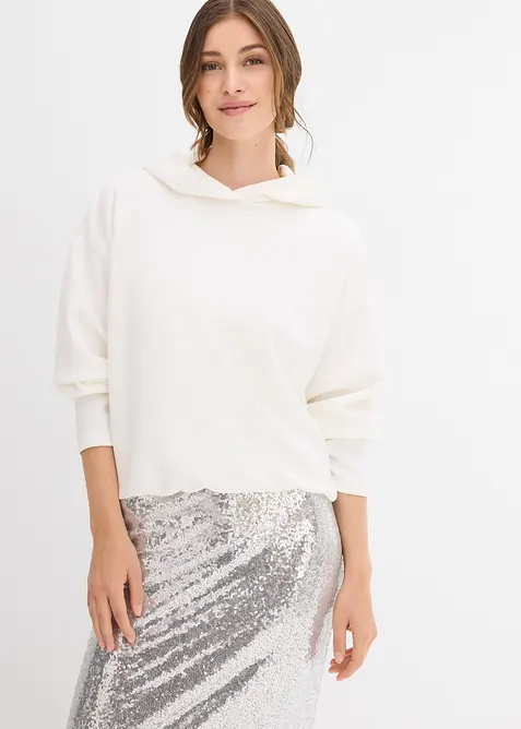 Hettegenser av viskosemiks med lett glans, bonprix