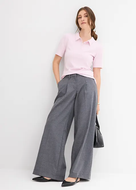 Poloskjorte i viskosemiks, bonprix