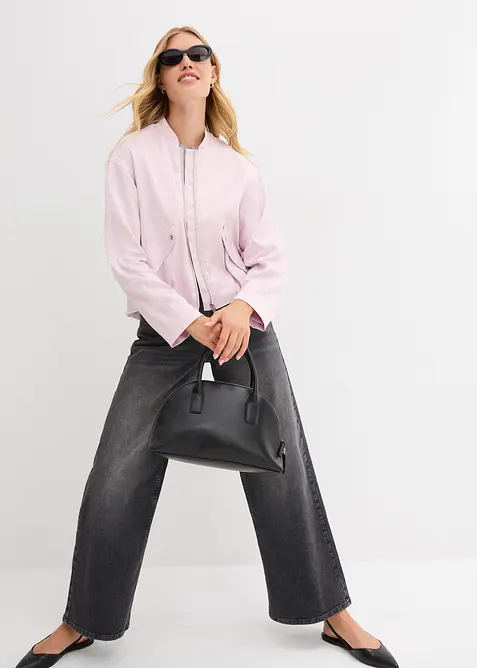 Bomberjakke av viskosemiks med glans, bonprix