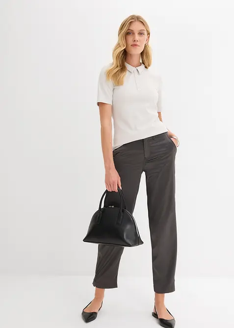 Barrel bukse i lett sateng, bonprix