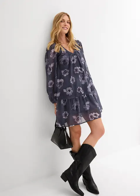 Kort chiffonkjole, bonprix