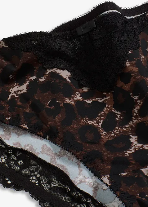 Truse med h&oslash;y midje og nydelige blonder (2-pack), bonprix