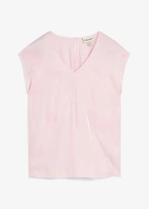 Kort bluse av sateng med glans, bonprix