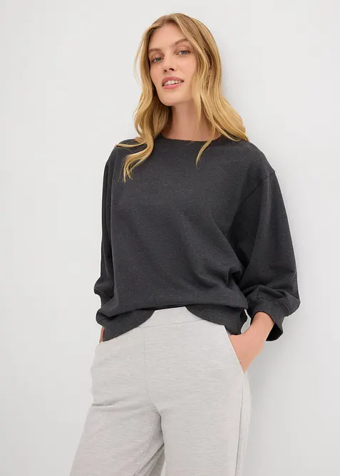 Oversized sweatshirt i 100% bomull, bonprix